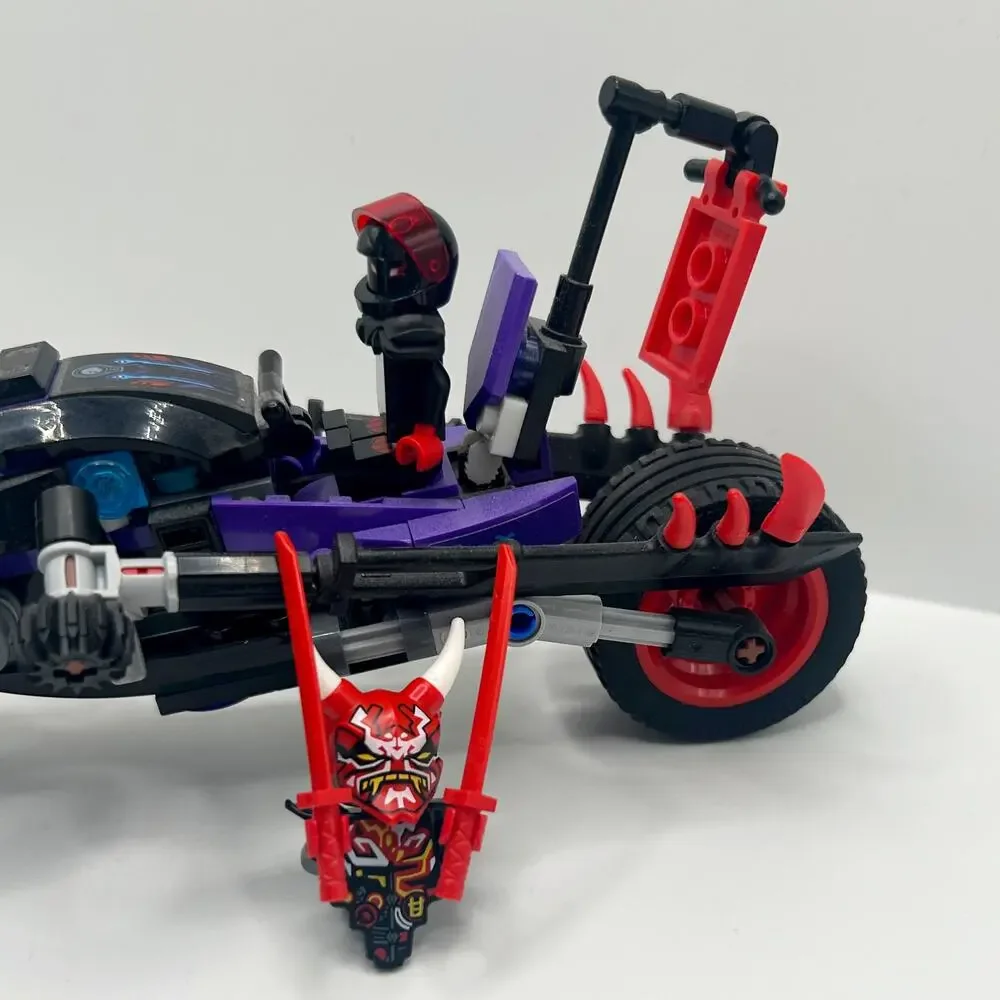 Ninjago Mr. E with Oni Mask of Vengeance Lego Minifigure and Motorcycle 99% Comp